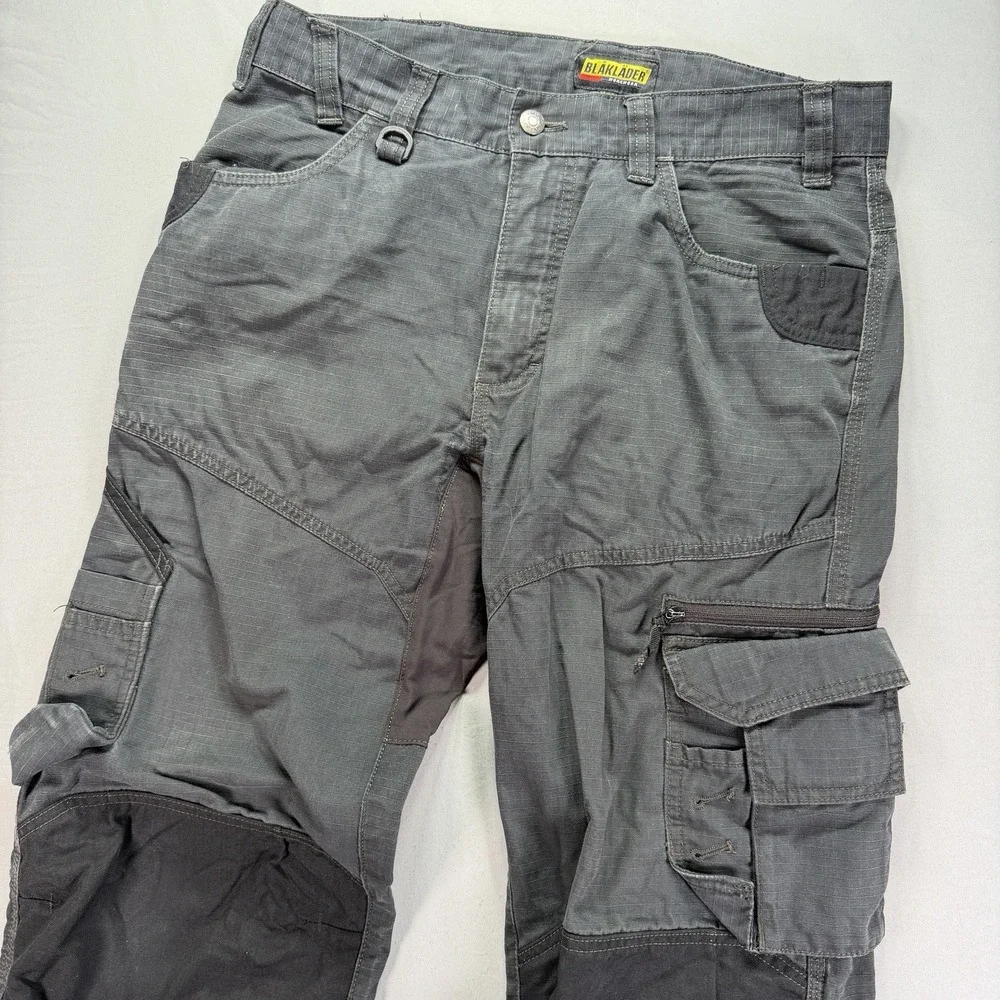 Blaklader Work Pants Mens 30x34 Black Cargo Ripstop BLK 1959 Workwear